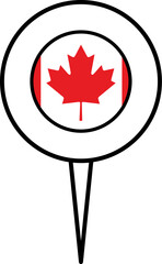 Canada flag pin location icon.