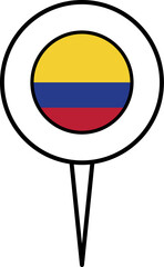 Colombia flag pin location icon.