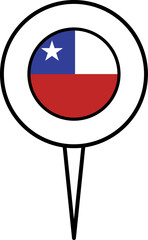 Chile flag pin location icon.