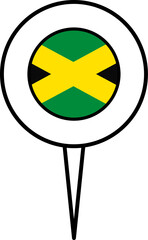 Jamaica flag pin location icon.