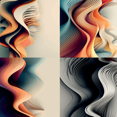 image of abstract colorful gradient 3d with four style
