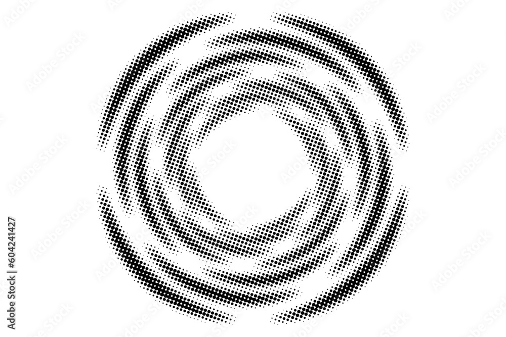 Poster halftone logo set. circular dotted logo isolated on the white background. garment fabric design.half