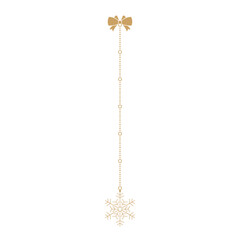 Golden snowflake with chain