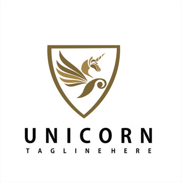 unicorn horse logo with vector logo design