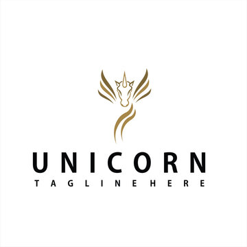 unicorn horse logo with vector logo design
