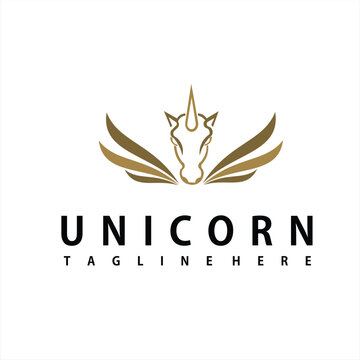 unicorn horse logo with vector logo design
