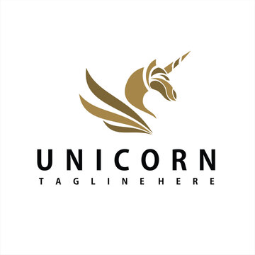 unicorn horse logo with vector logo design