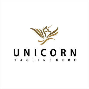 unicorn horse logo with vector logo design