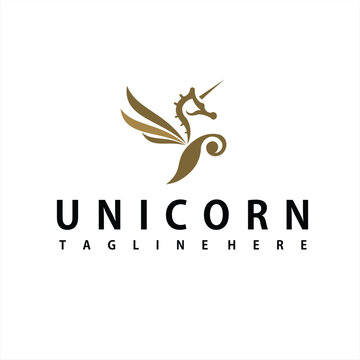 unicorn horse logo with vector logo design
