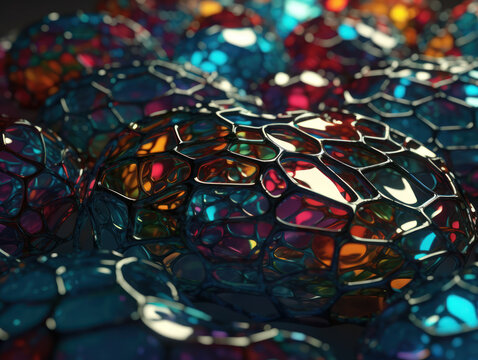 Colorful glass abstract background An abstract image featuring organic shapes and lines that intersect and overlap created with Generative AI technology..
