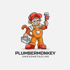 Plumber Monkey Character Mascot