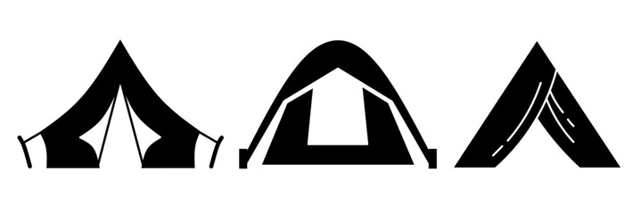 Tent. Tent icon vector set. Vector illustration.