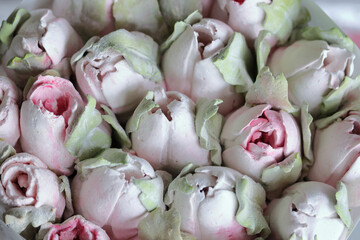 Marshmallow bouquet. Zephyr flowers. Packed in craft paper.