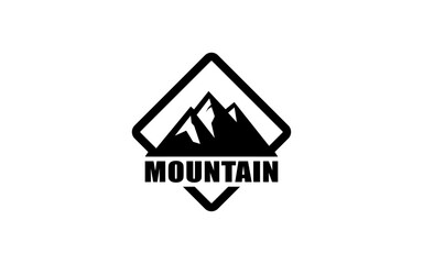 Mountain logo template with emblem style.