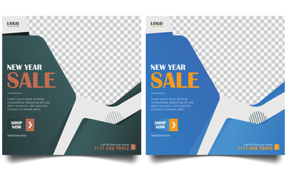 Happy New Year Sale template for social media