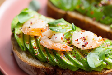 Shrimp and Avocado Open Sandwich