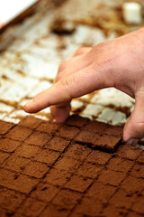 hand holding chocolate 