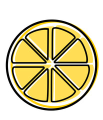 orange or lemon slice squeeze vector illustration icon

