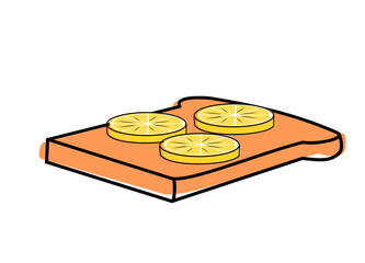 lemon wedges on plain bread
