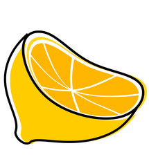 orange or lemon slice squeeze vector illustration icon

