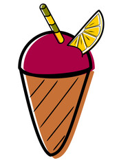 yellow lemon or orange ice cream
