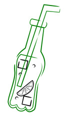 Lemonade in glass jug jar summer fresh drink lemon squash with citrus slices dessert
