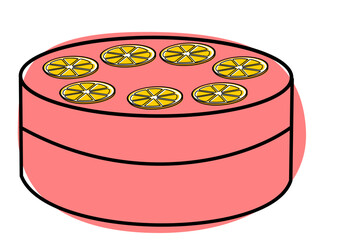 vector illustration of lemon tart decoration
