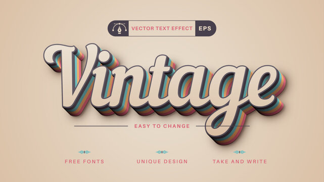 Vintage - Editable Text Effect, Font Style