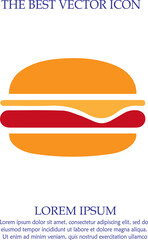 Burger vector icon. Fast food symbol. Vector illustration EPS 10.