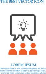 Teamwork vector icon eps 10. Business idea discussion.