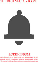 Bell vector icon. Simple silhouette vector illustration EPS 10.
