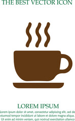Coffee cup vector icon EPS 10. Simple silhouette.