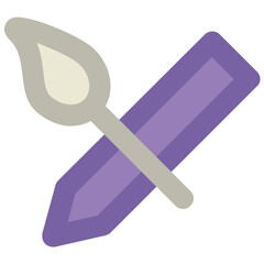 Cosmetic accessories, icon of brush and pencil 