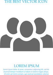 Fototapeta na wymiar Teamwork vector icon eps 10. Three businessman silhouette. Team of people.