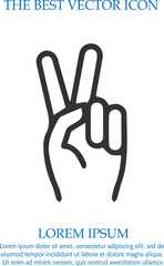 Victory symbol vector icon eps 10. V gesture sign.