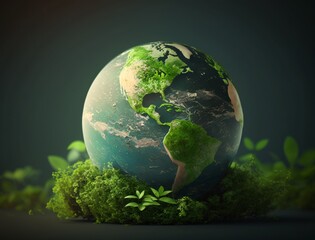 Obraz na płótnie Canvas World environment and earth day concept with globe nature.Generative AI.