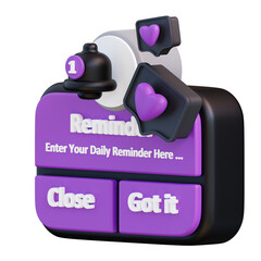 3D Illustration Reminder
