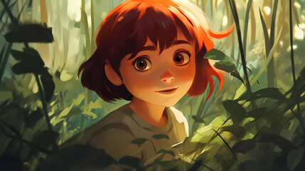 Hand drawn beautiful anime girl illustration
