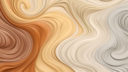 Creamy swirl background with 3d texture in muted earth tones. Generated with the use of an AI.