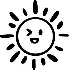 Fototapeta premium Hand Drawn Sun Outline