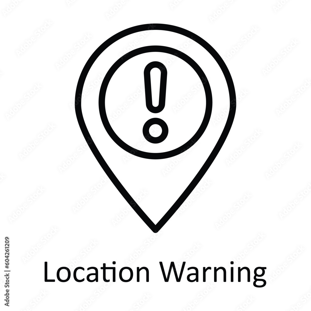 Poster location warning vector outline icon design illustration. location and map symbol on white backgroun