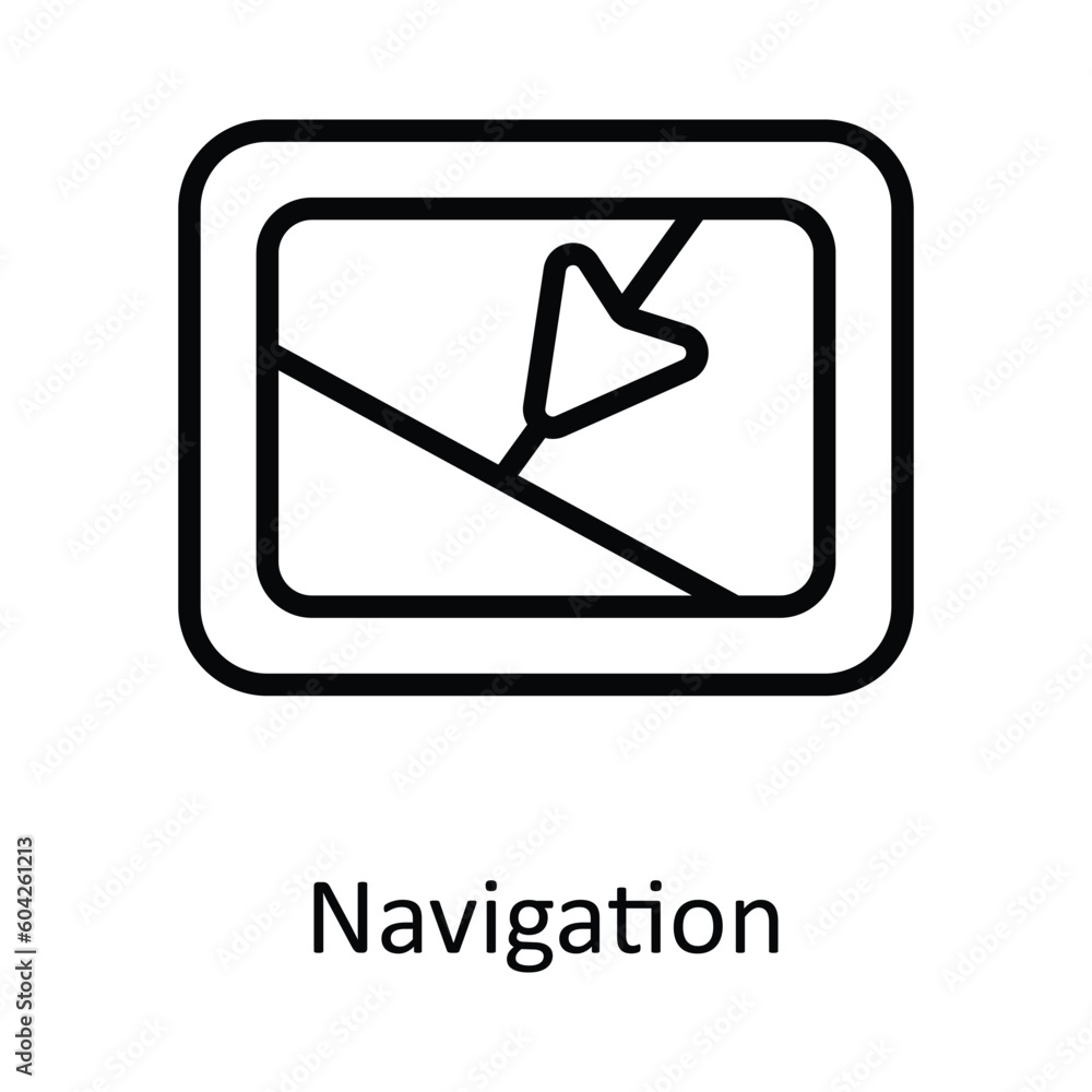 Poster navigation vector outline icon design illustration. location and map symbol on white background eps 