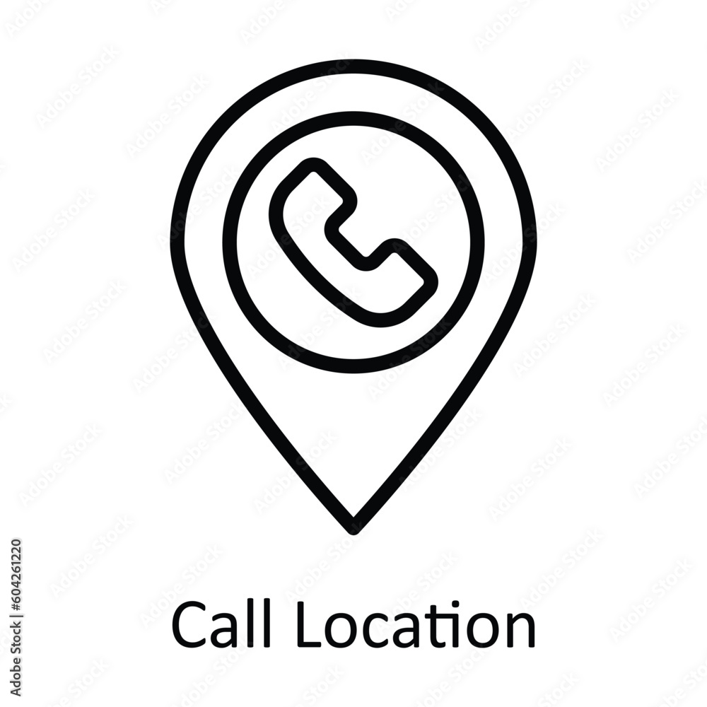 Aufkleber call location vector outline icon design illustration. location and map symbol on white background e