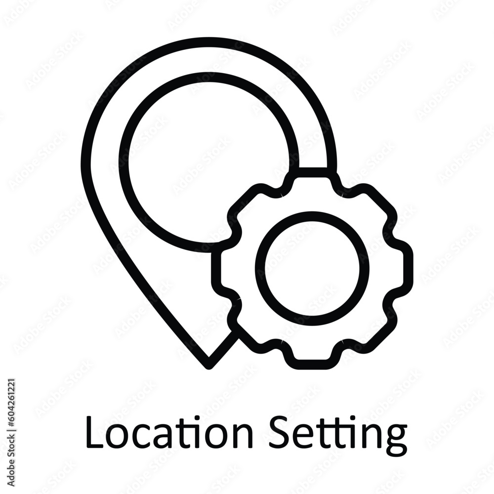 Poster location setting vector outline icon design illustration. location and map symbol on white backgroun