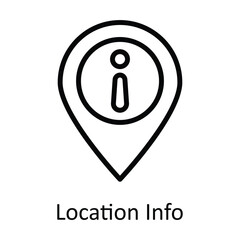 Location Info vector    outline Icon Design illustration. Location and Map Symbol on White background EPS 10 File