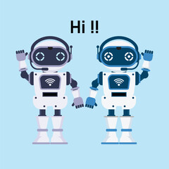  Chat bot in flat style. Vector cartoon illustration