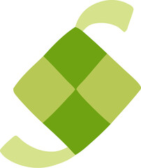 Islamic Food Rice Dumpling in a Leaf Flat Hand Drawn Illustration