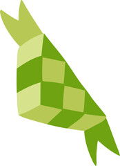 Islamic Food Rice Dumpling in a Leaf Flat Hand Drawn Illustration