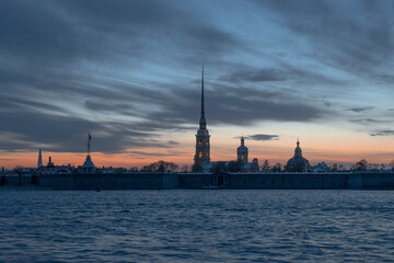 Fototapeta premium Peter and Paul Fortress in the May twilight. Saint Petersburg, Russia