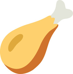 Islamic Food Chicken Leg with Bone Flat Hand Drawn Illustration